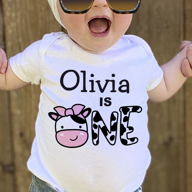 Bébé T-Shirt de vache personnalisé pour la 1ère année d (Créateur téléchargé)