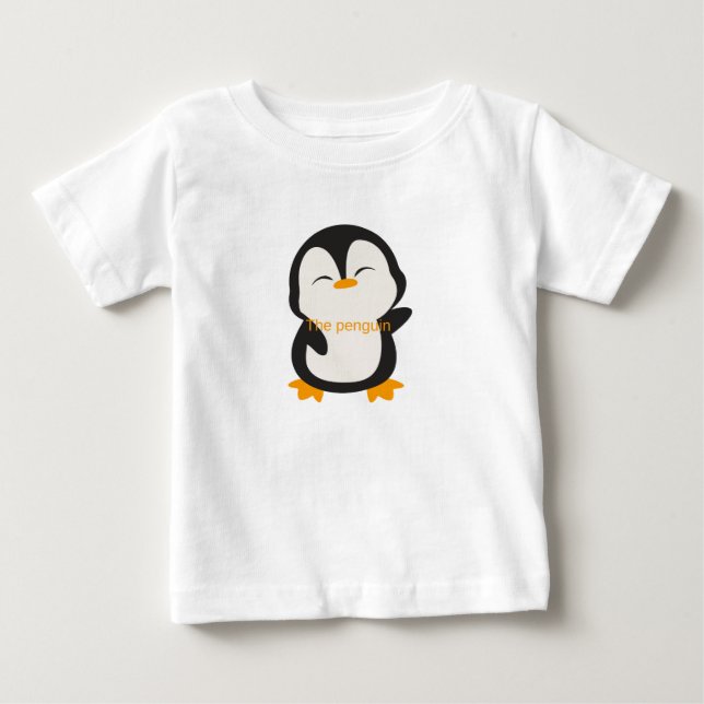 Bébé T-shirt design pingouin pour enfants design unique (Devant)