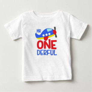 Bébé T-shirt drôle pour le 1er anniversaire de M. Wonde