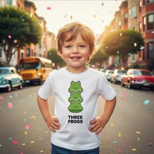 Bébé T-shirt drôle pour tout-petit avec trois grenouill
