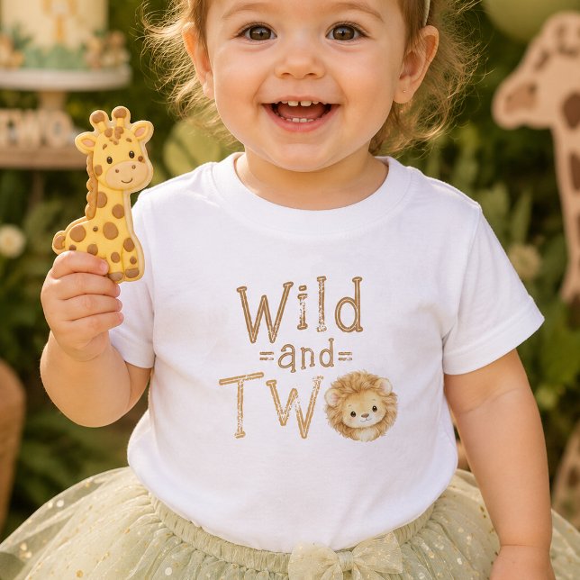 Bébé T-Shirt Fille pour 2ème Anniversaire "Wild and Two (Créateur téléchargé)
