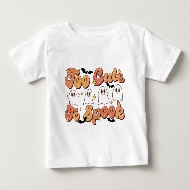 Bébé T-shirt Ghosts Trop mignon pour parler (Devant)