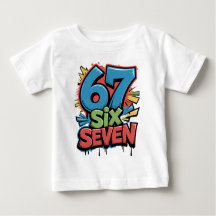 T-shirt graphique coloré Pop Art 67 Six Seven pour