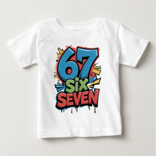 Bébé T-shirt graphique coloré Pop Art 67 Six Seven pour