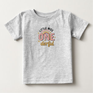 Bébé T-shirt Groovy Little Miss ONE-derful pour le 1er 