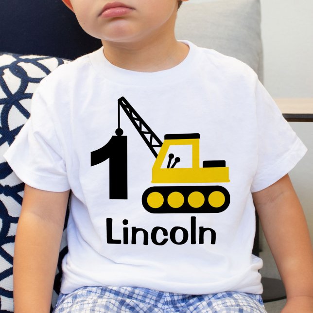 Bébé T-Shirt Grue de Construction pour le 1er Anniversa (Créateur téléchargé)