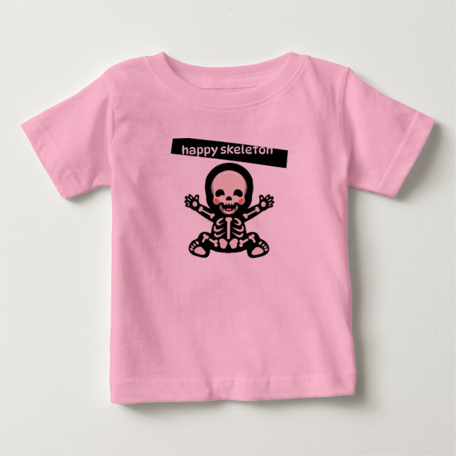 BÉBÉ T-SHIRT HAPPY SKELETON POUR LES ENFANTS (Devant)
