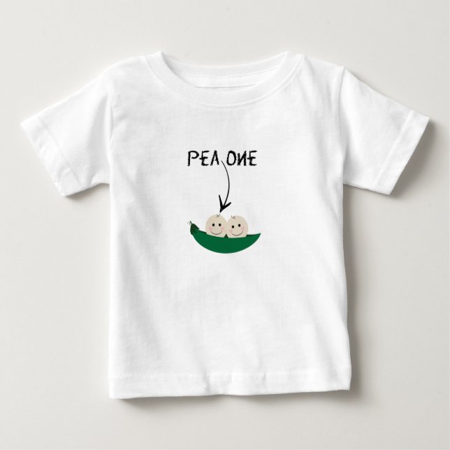 Bébé T-shirt jumeau pour deux pois dans une cosse ! (Devant)