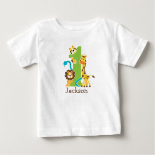 Bébé T-shirt Jungle pour 1er anniversaire