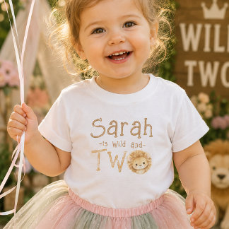 Bébé T-Shirt Lion Sauvage et Deux pour 2ème Anniversair