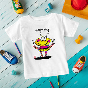 Bébé T-shirt personnalisable drôle d'alien pour enfants