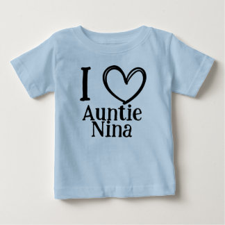 Bébé T-shirt personnalisé "J ❤️ Mon (Nom)" pour bébé/to