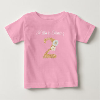 Bébé T-shirt personnalisé pour fille d'anniversaire ave