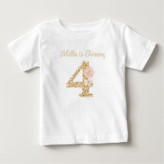 Bébé T-Shirt personnalisé pour le 4ème anniversaire de