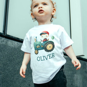 Bébé T-shirt personnalisé vert mignon pour garçons avec