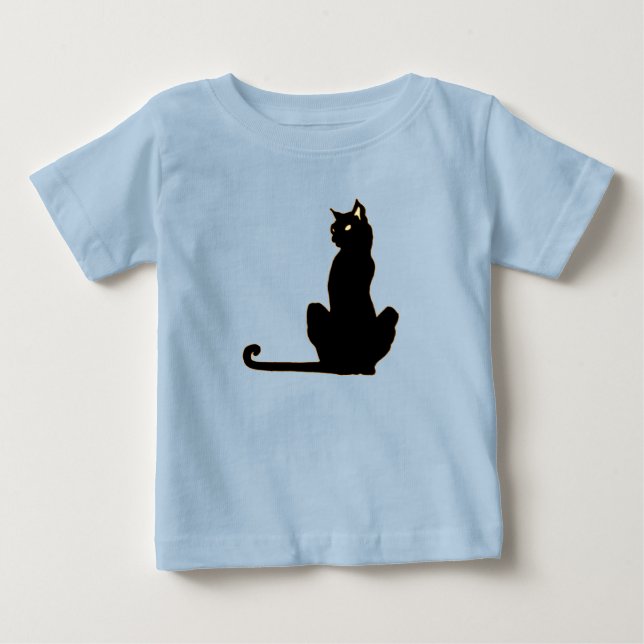 Bébé T-shirt pour bébé/enfant en bas âge Chat Noir (Devant)