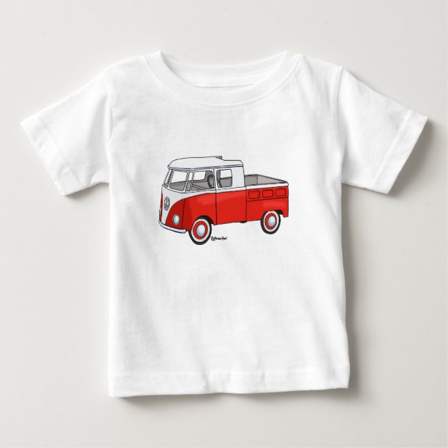 Bébé T-shirt pour bébés avec piquage de piquage en voit (Devant)