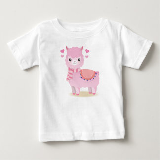 Bébé T-shirt pour Bébés Lhama Rose