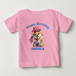 Bébé T-Shirt pour enfant avec chiot Corgi (2q) patrioti