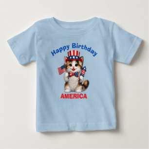 Bébé T-Shirt pour enfant Calico Kitten (1n) Patriotique