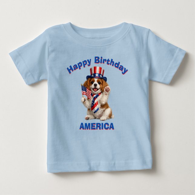 Bébé T-Shirt pour enfant Cavalier Spaniel chiot (2d) pa (Devant)