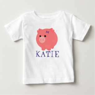 Bébé T-Shirt pour enfant de porc mignon personnalisable