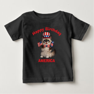 Bébé T-shirt pour enfant patriotique avec chaton himala
