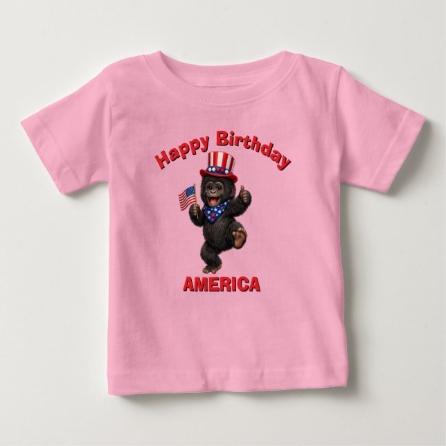 Bébé T-Shirt pour enfant patriotique Gorille (5 ans) (Devant)