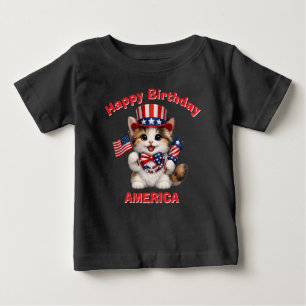 Bébé T-shirt pour enfants avec chaton bronzé, noir et b
