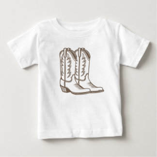 Bébé T-shirt pour enfants avec croquis de bottes de cow