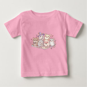 Bébé T-shirt pour enfants avec des amis souris mignons