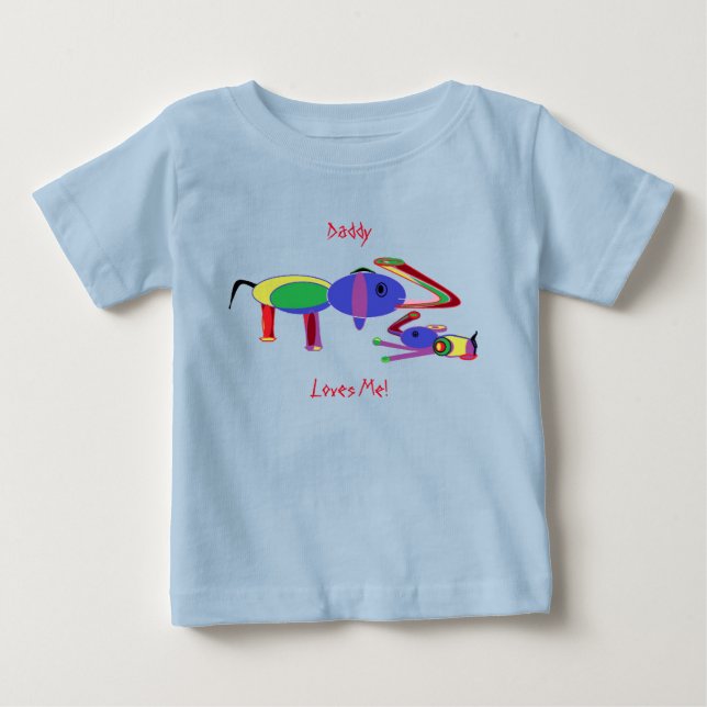 Bébé T-shirt pour enfants Papa m'aime (Design avant uni (Devant)