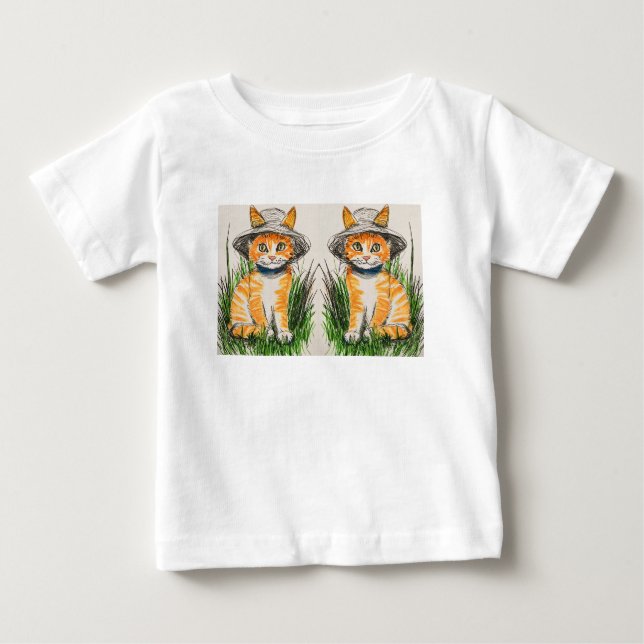Bébé T-shirt pour enfants Sunny Cat Delight (Devant)
