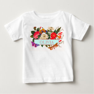 Bébé T-shirt POUR FILLES BÉBÉS do-it-yourself NOM FLEUR