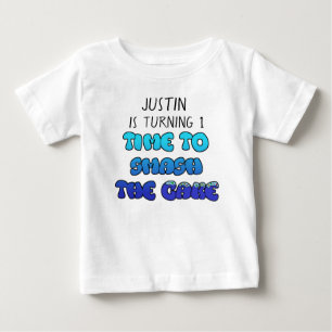 Bébé T-shirt pour garçon d'anniversaire, nom et âge, Gâ