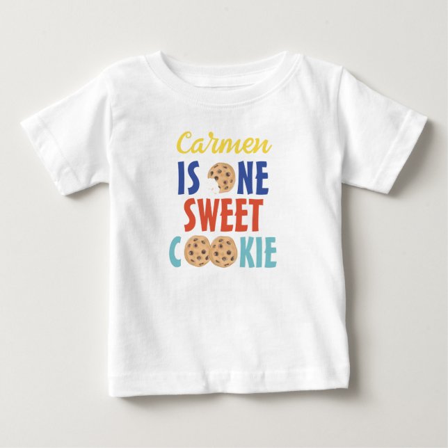 Bébé T-Shirt pour garçon premier anniversaire un cookie (Devant)