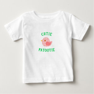 Bébé T-shirt pour jolies filles mignonnes oiseau rose a