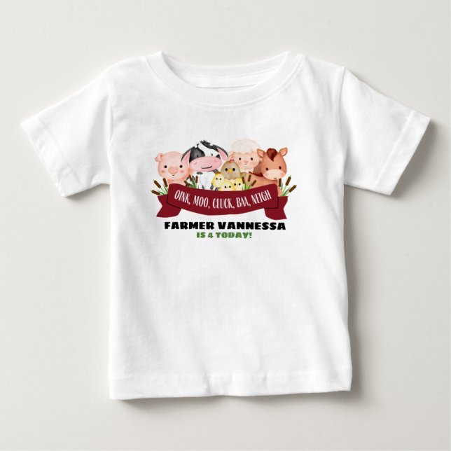 Bébé T-Shirt pour l'anniversaire de la ferme (Devant)