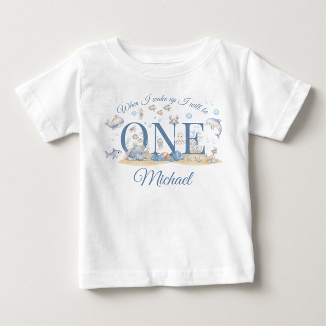 Bébé T-Shirt pour le 1er Anniversaire de Garçon Under t (Devant)