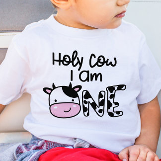 Bébé T-shirt pour le 1er anniversaire de Holy Cow I Am