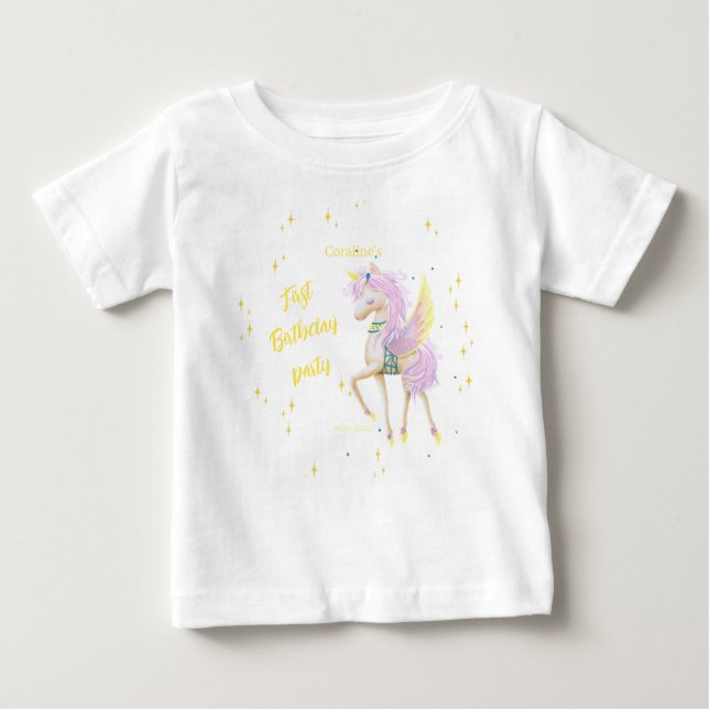 Bébé T-shirt pour le premier anniversaire avec l'image  (Devant)