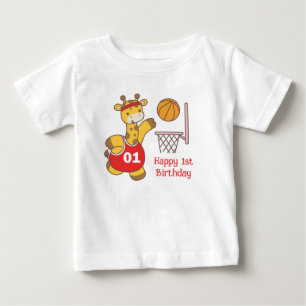 Bébé T-shirt pour le premier anniversaire de la girafe 