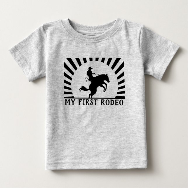 Bébé T-shirt pour le premier anniversaire de rodéo (Devant)