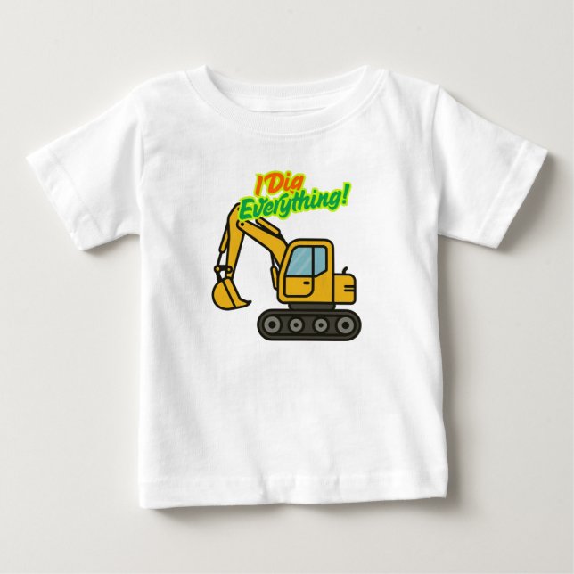 Bébé T-Shirt pour les enfants de l'excavatrice mignonne (Devant)
