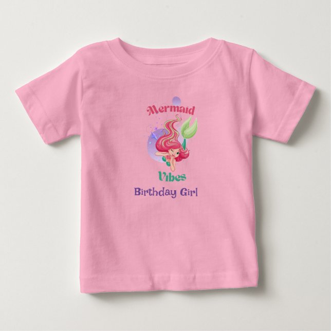 Bébé T-shirt pour tout-petit à thème sirène personnalis (Devant)