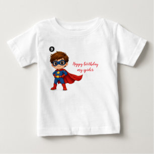Bébé T-shirt pour tout-petit de super-héros d'anniversa