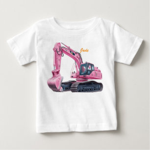 Bébé T-Shirt pour tout-petit excavatrice rose personnal