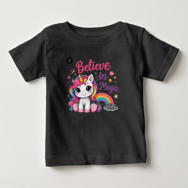 Bébé T-shirt pour tout-petit Licorne Magique (Devant)