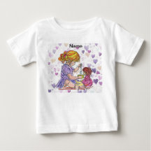 T-shirt pour tout-petit petite fille et poupée