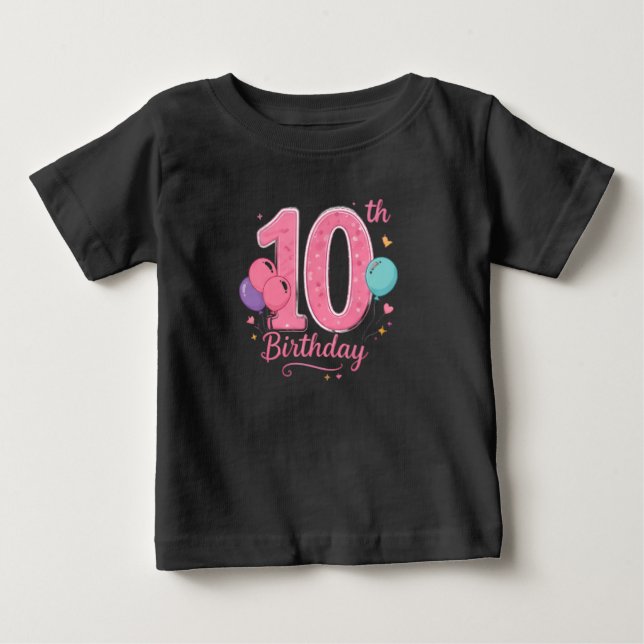 Bébé T-shirt pour tout-petit pour 10e anniversaire (Devant)